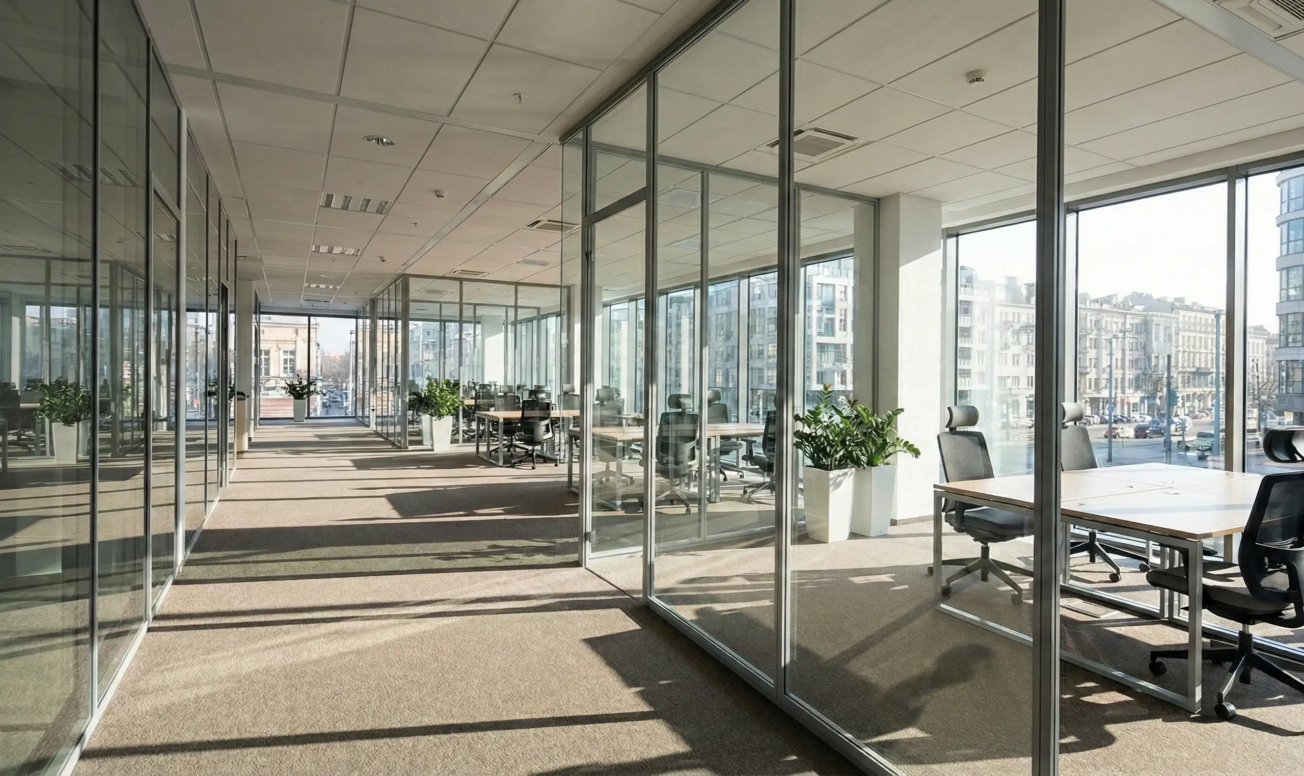 Szklane ścianki działowe Warszawa - open space