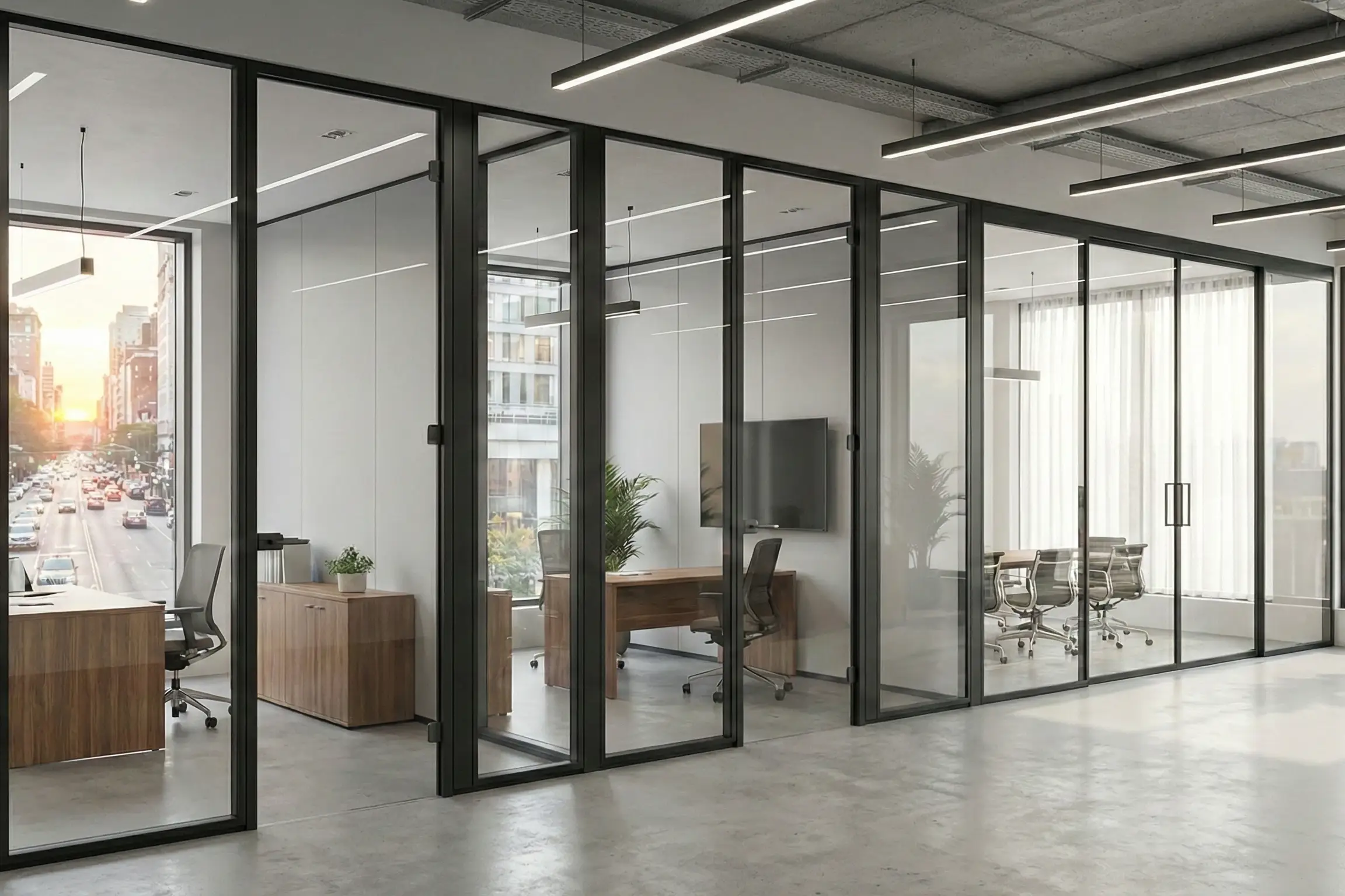 Szklane ścianki działowe Warszawa - kancelaria