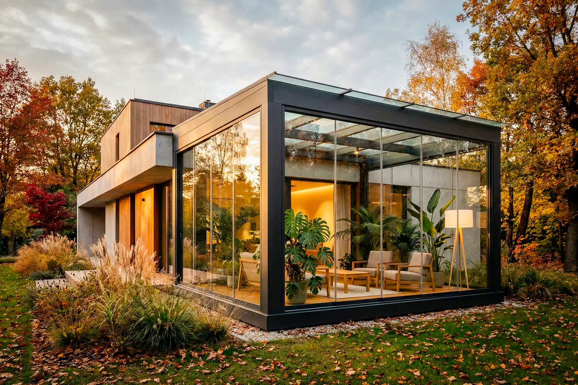 ogród zimowy jesień Warszawa